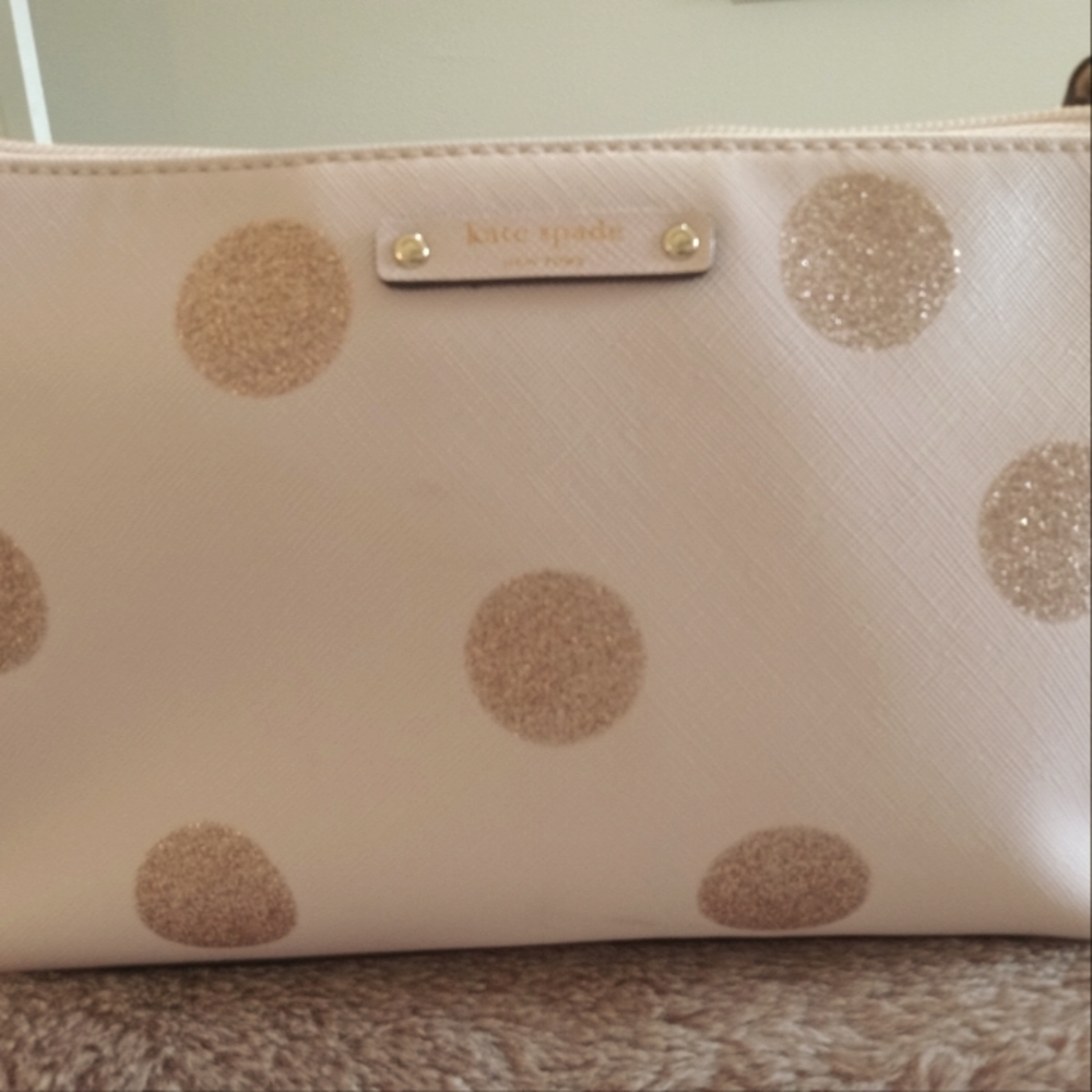 Kate Spade Small Pink Shimmer Dot Shoulder Bag
